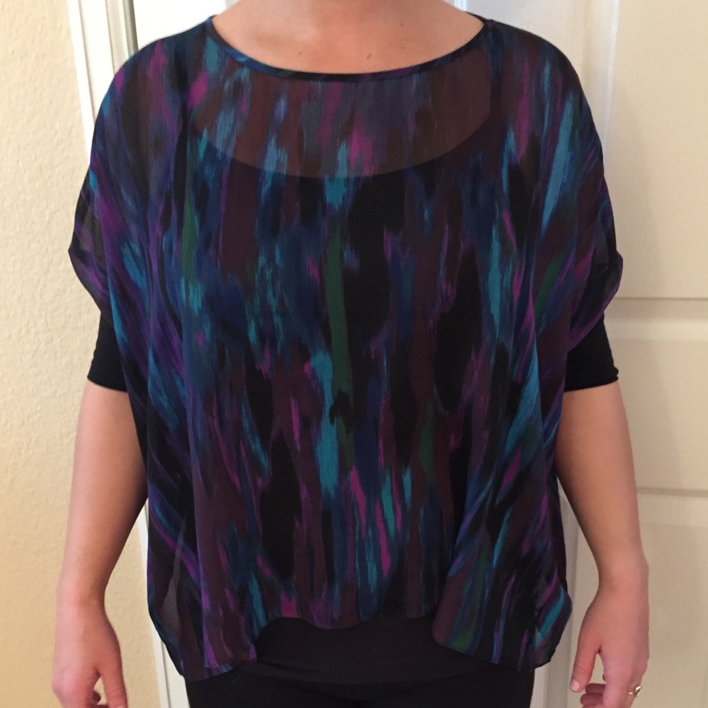 Express multi-colored flowy shirt